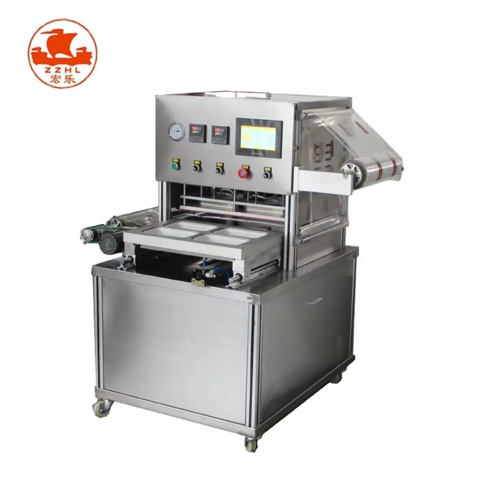 Custom New Type Vacuum Fresh Food Tray Sealer/plastic Bowl Cups Sealing Machine/vacuum Plastic Box Container Sealing Machine