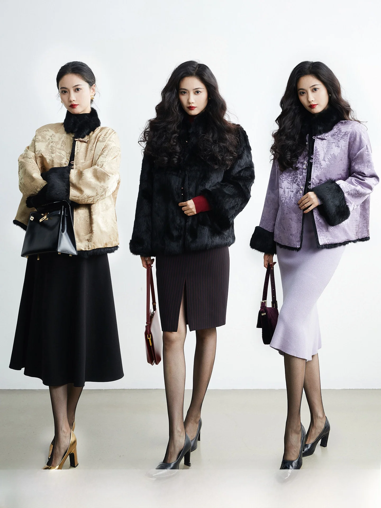 

Двусторонняя шуба из кроличьего меха TAIYANG OFFICE с пуговицами, теплая зимняя верхняя одежда для молодых женщин, стильная...