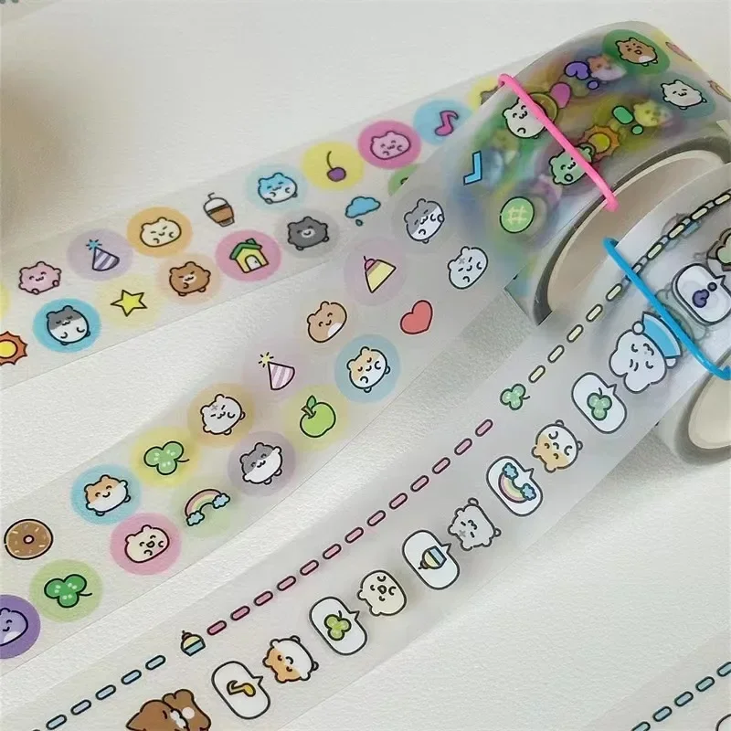 Cartoon Animal Washi Tape DIY Decorative Stationery birthday gift Color numbers Month Dividing line Stickers Handbook