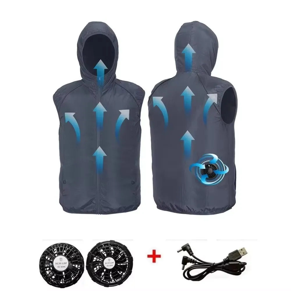 2026 Cool Vest Wearable Cooling Fan Vest Air-conditioned Clothes Cooling 13 Hours for High Temperature Work Fishing Vest Hiking