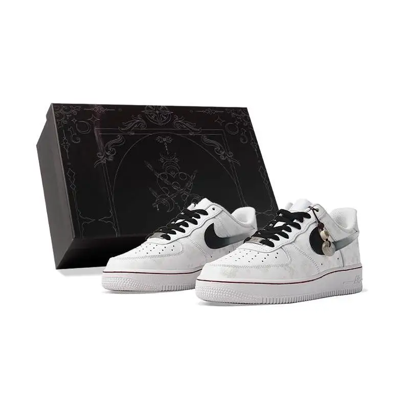 【Customize】Nike Air Force 1 Skateboarding Shoes Men Low-top White/Black Sneakers shoes CW2288-111