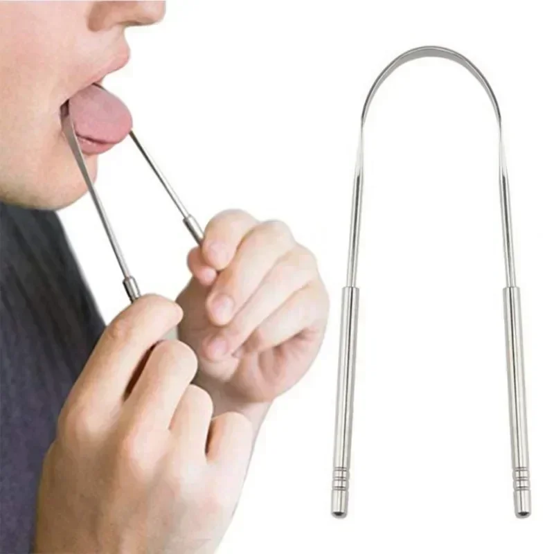 1/3Pcs Tongue Scraper Stainless Steel Tongue Cleaner Oral Care Hygiene Scraper Dental Oral Care Hygiene Health Care Tool