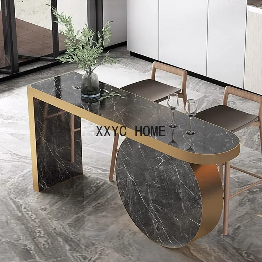 

Modern Minimalist Marble Stone Plate Bar Counter Nordic Italian Bar Counter