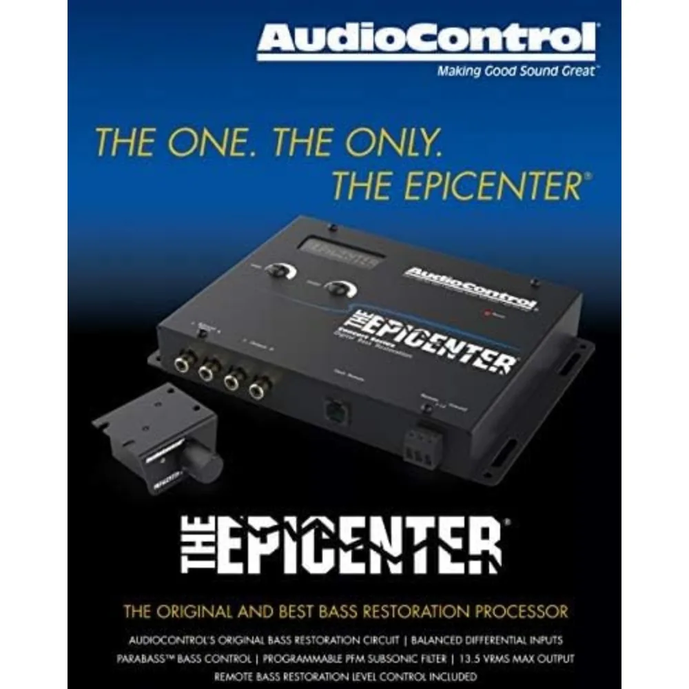 The EPICENTER Bass Restoration Processor, Car Audio Bass Booster Expander with Remote (White)