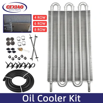 8 row 6 row 4 row aluminum remote transmission oil cooler auto manual radiator converter kit