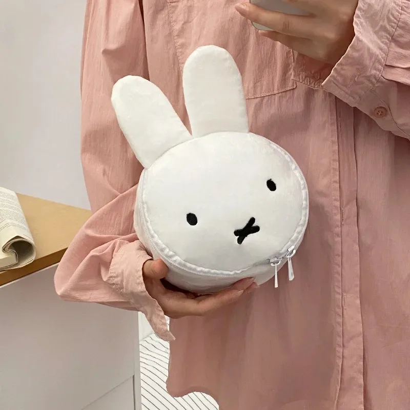 

Kawaii Miffy Rabbit плюшевая сумка для хранения, дорожная ручная косметичка большой емкости, маленькая сумка для хранения разных вещей, праздничный подарок