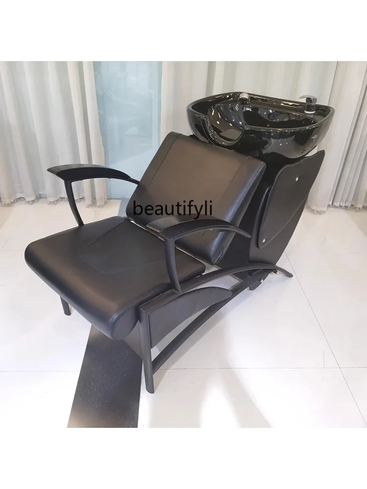 Barber Shop Sitting Shampoo Chair Space Saving Semi-Sitting Punch Bed Beauty Salon Studio Dedicated Flushing Bed