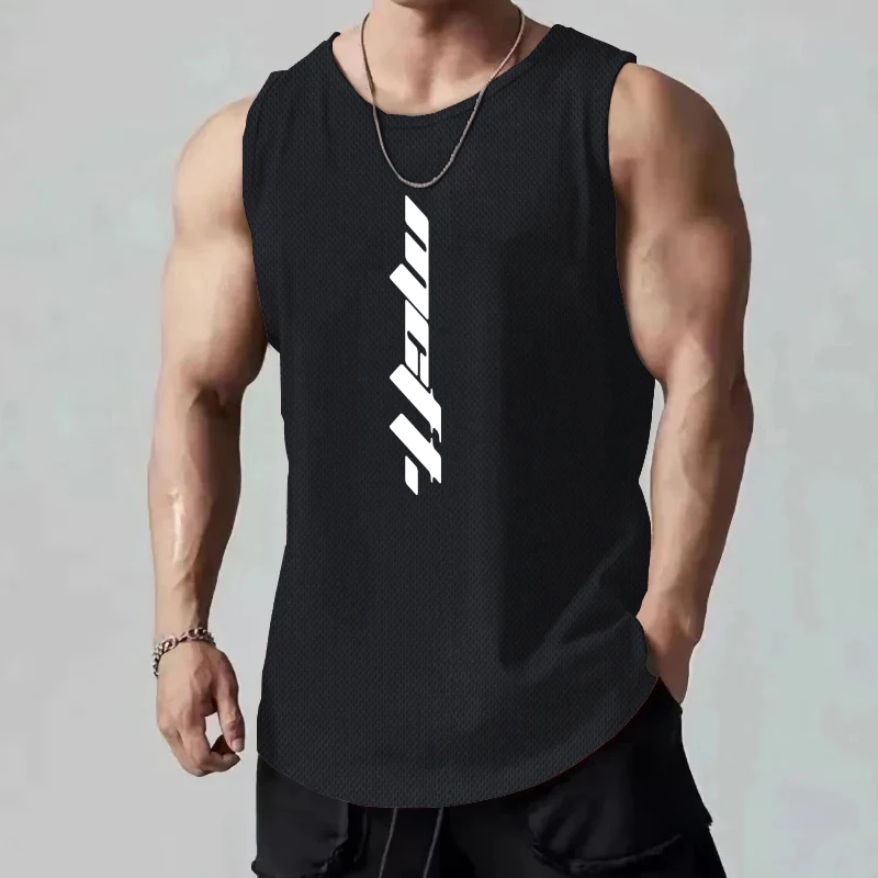 Mens Running Vests Summer Loose Gym Clothing Bodybuilding Fitness Sports Quick Dry Mesh Marathon Training Basketball Tank Tops
