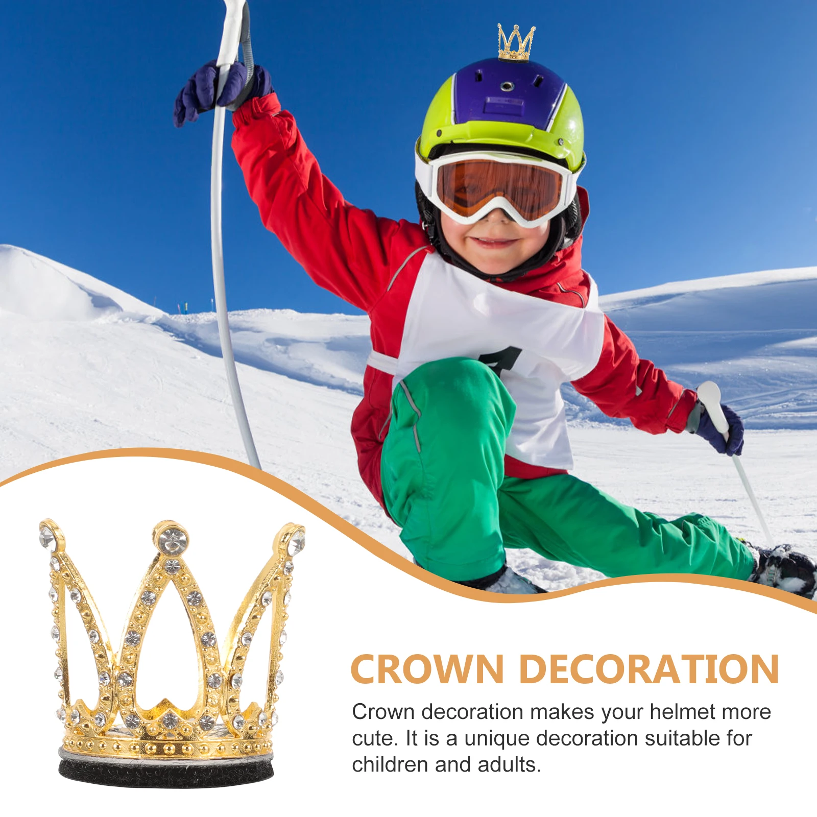 

Rhinestone Crown Decoration Lightweight Durable Motorcycle Accessories Women Girls Child Reusable Cycling Skiing