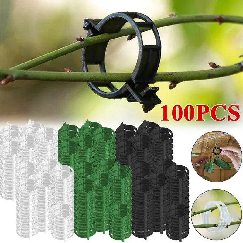 

100 шт. многоразовые пластиковые зажимы для поддержки растений, инструмент для фиксации лозы для прививки томатов и овощей, садовые принадлежности