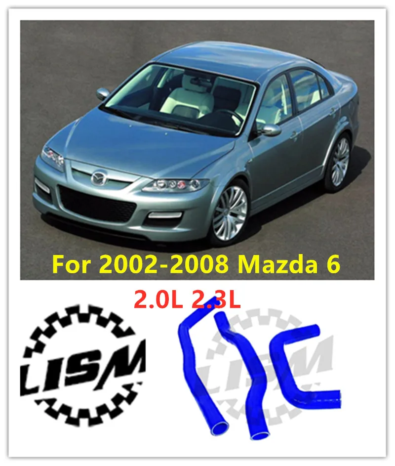 3PCS 3PLY For Mazda 6 Series 2.0L 2.3L 2003-2008 Radiator Coolant Silicone Hose Replacement Parts 2004 2005 2006 2007