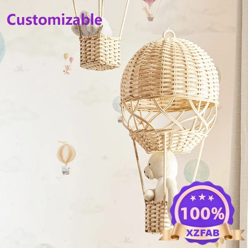 Children's Room Preschool Education Place Photography Agency Home Decoration Supplies Hand-woven Rattan Hot Air Balloon
