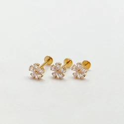 격막 피어싱 연골 F136 티타늄 꽃 모양 립 스터드 Tragus 귀 커프 나선형 힌지 세그먼트 16G 리모콘 바디 쥬얼리