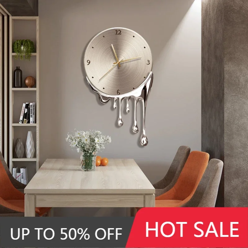 Home Decor Light Luxury Senior Sense Wall Clock Living Room Decoration Wall Hanging Clock Modern Design Creative Mute Clock
