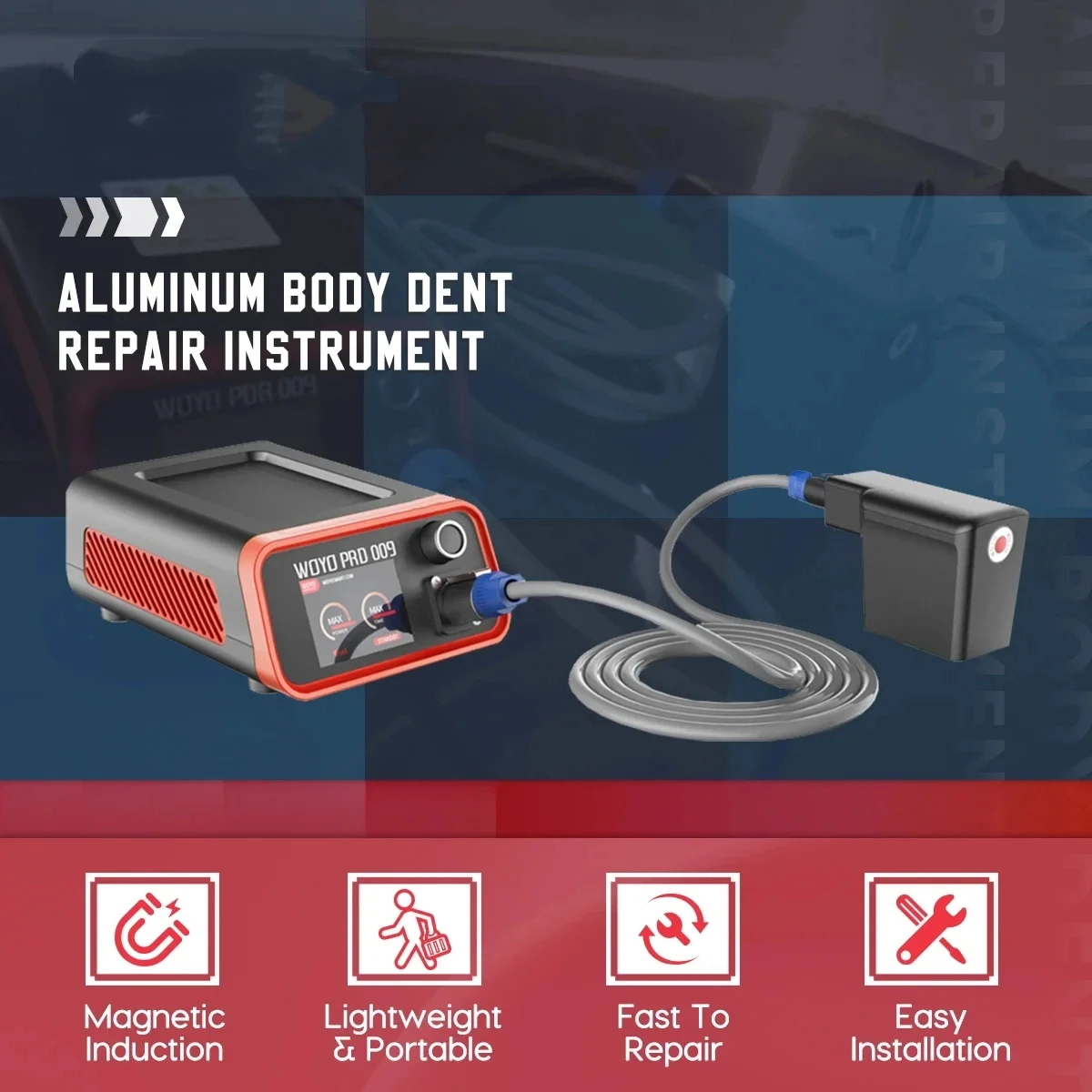 

PDR009 Car Dent Machine with Aluminum Magnetic Induction Heater for Sheet Aluminum Repair Hot Box Light Quality Auto Tools