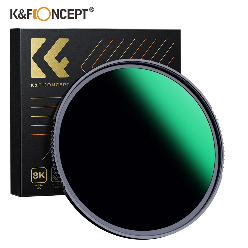 

K&F Concept ND1000 Фильтр нейтральной плотности (Nano-X) Ultra HD Ультратонкий ND-фильтр 52 мм 58 мм 67 мм 72 мм 77 мм 82 мм 95 мм 105 мм 112 мм