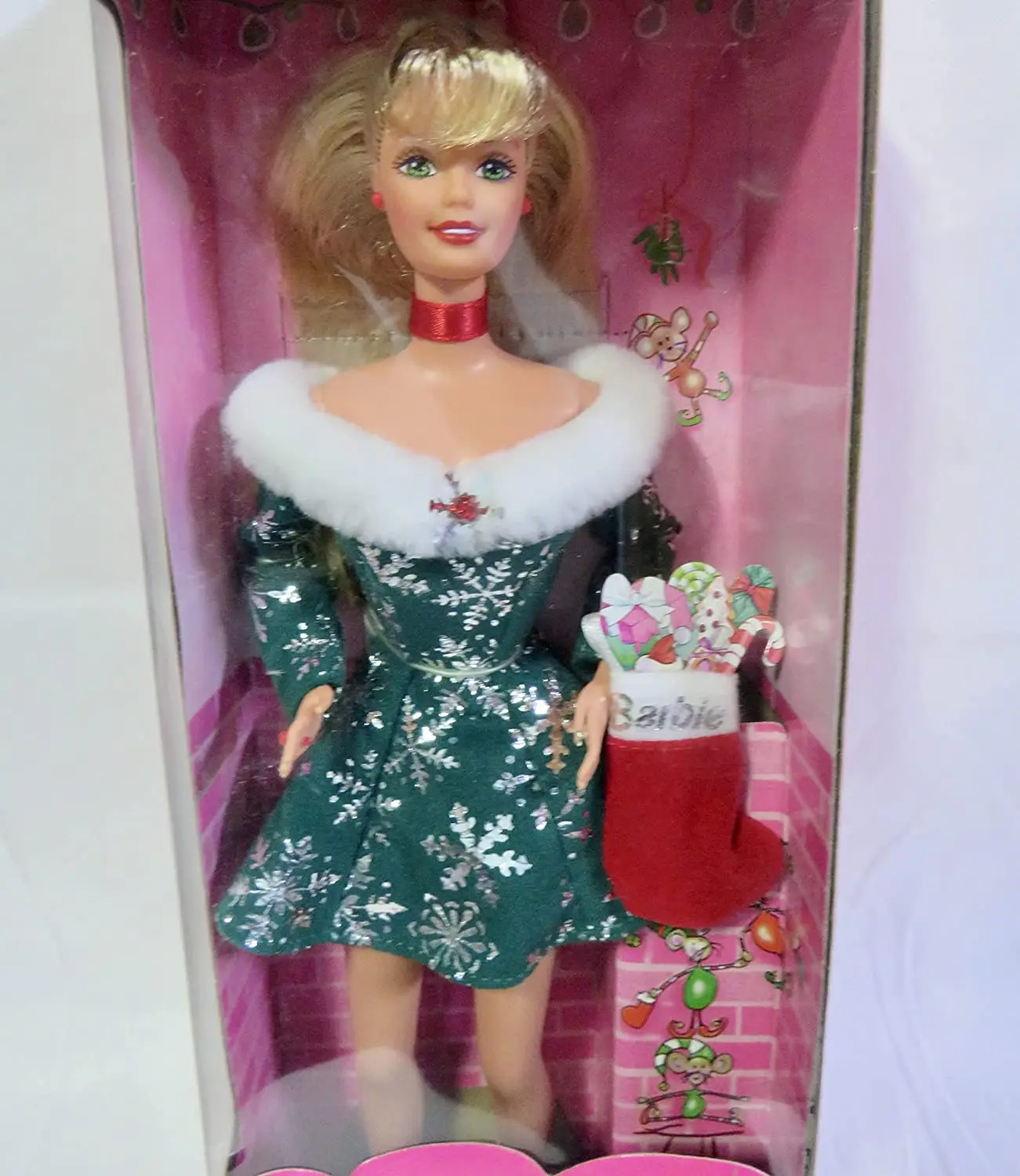 الأصلي باربي احتفالي الموسم 1997 ندفة الثلج فستان عيون خضراء شعر أشقر 11.5 "دمية للفتيات اللعب طبعة خاصة عيد الميلاد