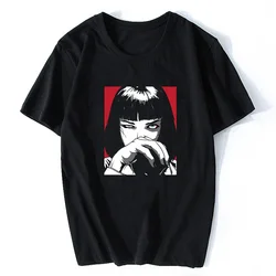 Casual Quentin Tarantino Pulp Fiction Mia Vintage Women Fashion Movie 90S Printed T-shirt Punk Rock Aesthetic Unique Streetwear