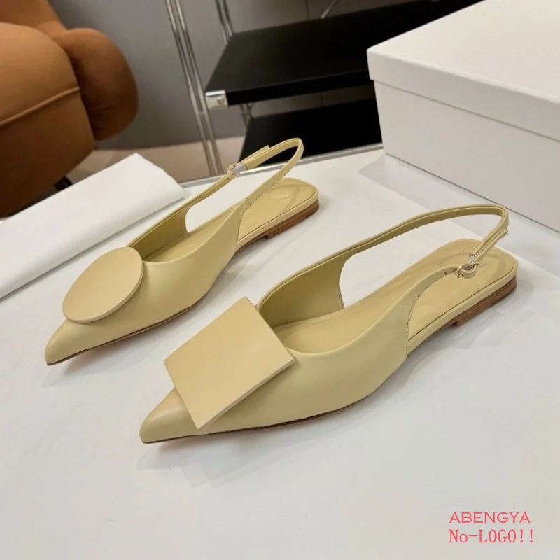 

Summer New Blue Jean Kitten High Heels Shoes Woman Pointy Toe Square and Circle Slingback Dress Shoes Designer Party Prom Shoes