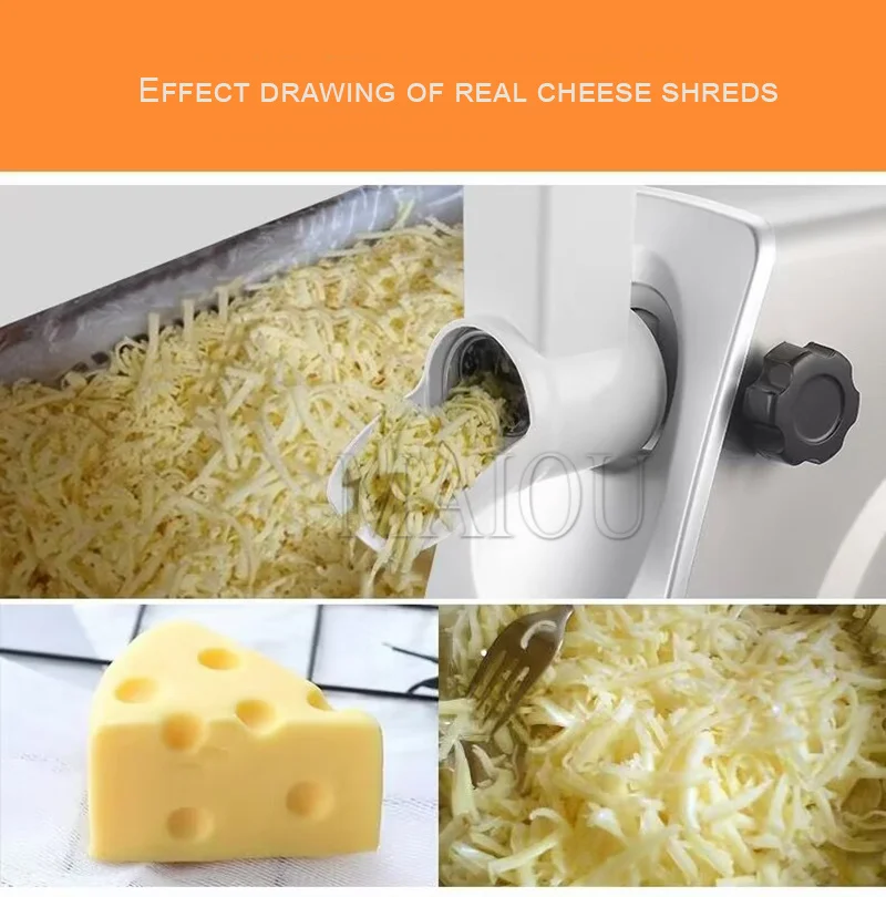 Cheese Grater Electric Commercial Vegetable Automatic Shredder 220V Electric Cheese Shredding Home Cheese Slicer
