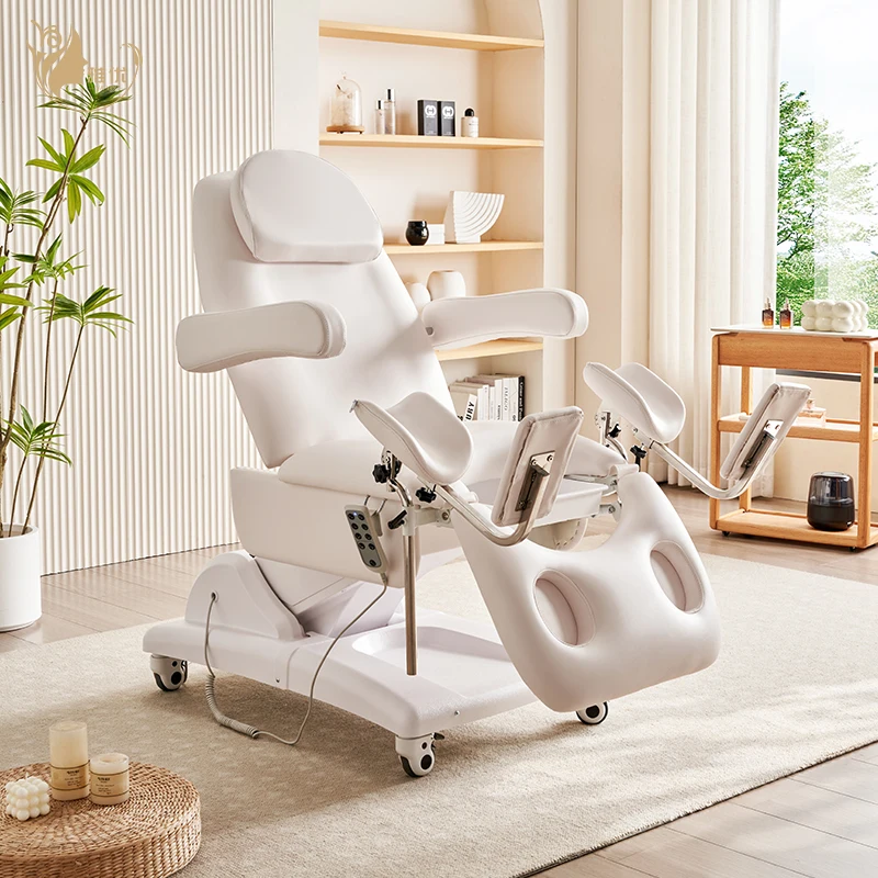 طاولة فحص أمراض النساء سرير امتحان طبي هيدروليكي كهربائي قابل للتعديل لمستشفى العيادة سرير علوي من جلد البولي يوريثان