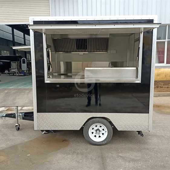 Mini Cute Trailer for Snack Food Vending Mobile Travel Tow bar Semi Trolley with Kitchen Equipment Set Trailer Cart