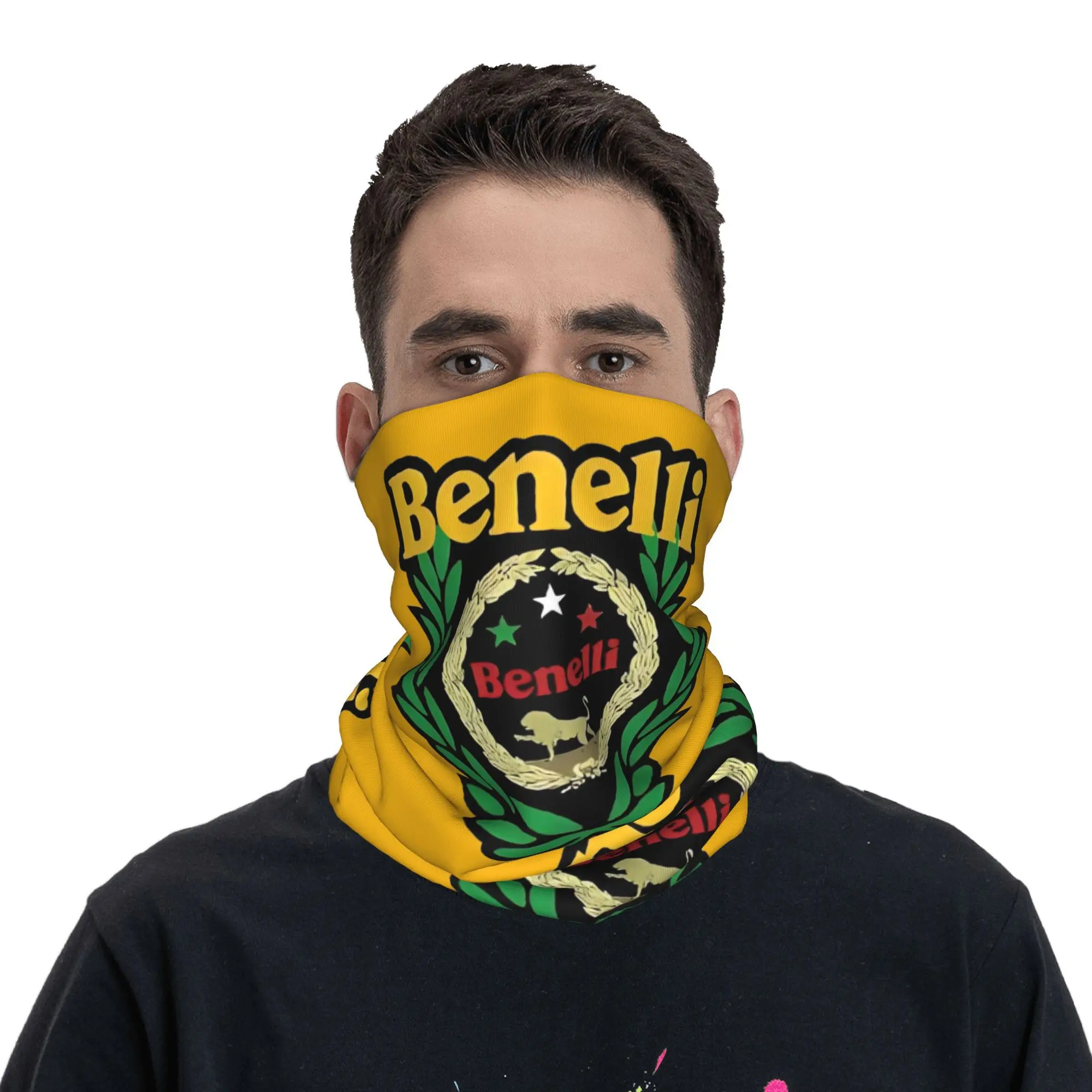 Benutzerdefinierte B-Benellis Motorrad Bandana Halsmanschette für Ski Laufen Männer Frauen Wickelschal Rennmotor Sturmhaube Wärmer