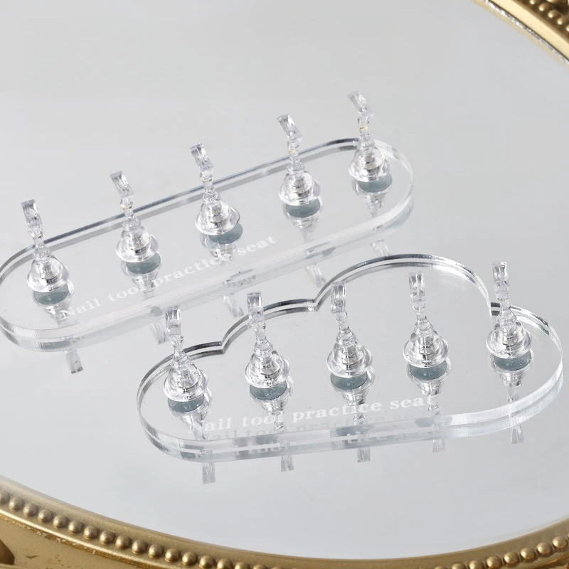 

Magnetic Nail Holder Acrylic Display Stand For False Nail Tips Gel Polish Transparent Practice Pretend Manicure Practice Tools