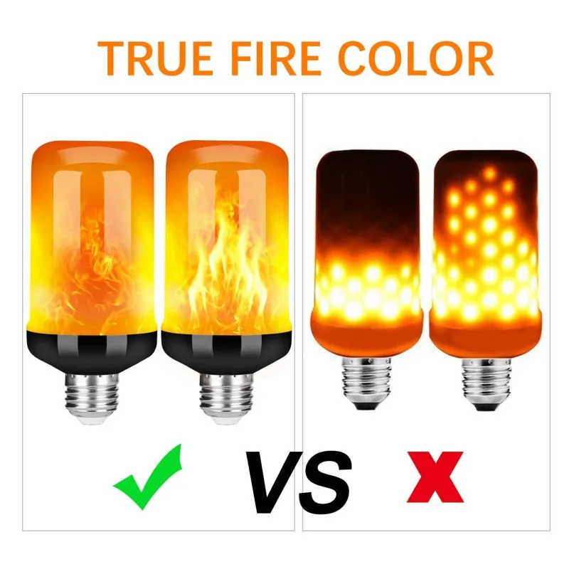 LED E27 E14 Flame Bulb Fire 4 Modes lamp Corn Bulb Flickering B22 LED Light Dynamic Flame Effect AC85V-265V 9W for Home Lighting