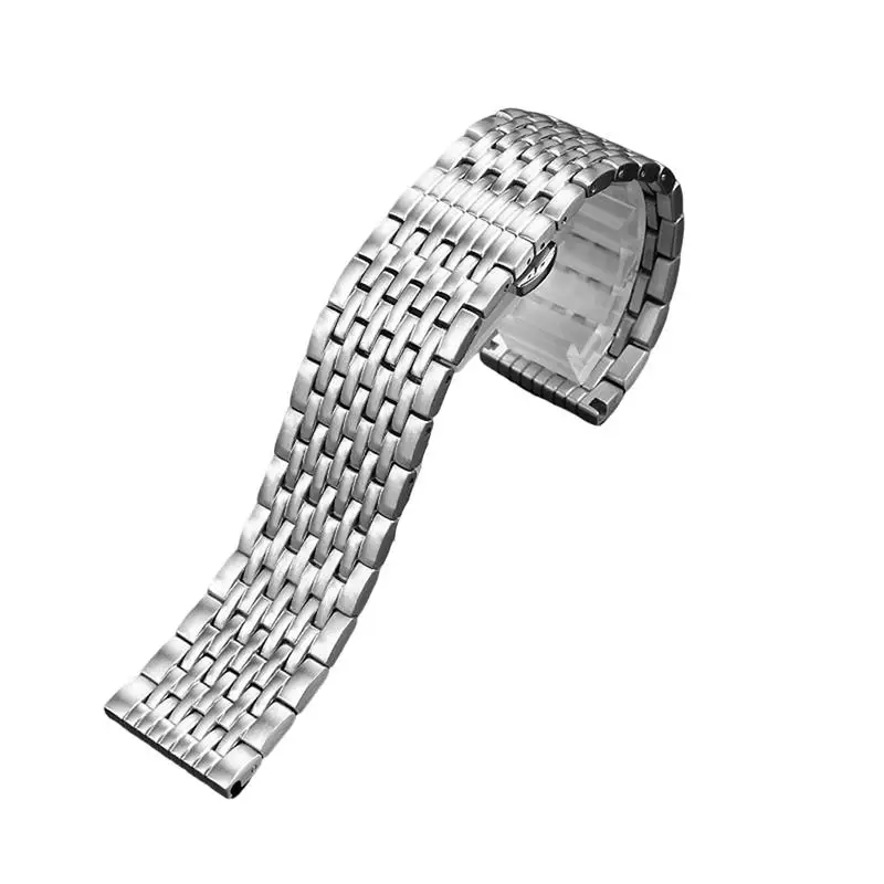 

TINTAG For Armani AR11238 AR1981 AR60024/AR60025 Csolid steel watch band 22mm Silver black Folding clasp watch Wristband