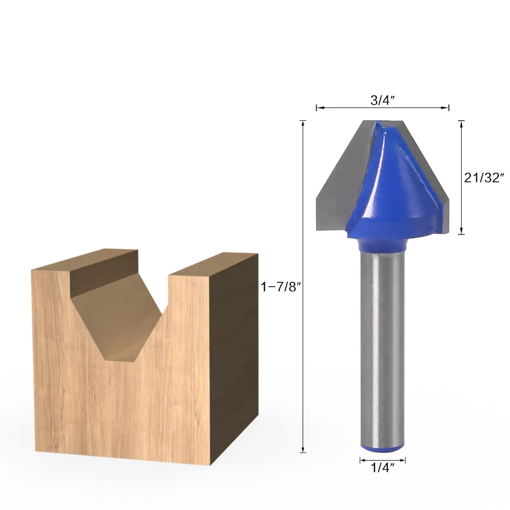 60° Flat Bottom V-cutter Slotting Cutter Slotting Cutter Trimming Machine Head 60° Slot