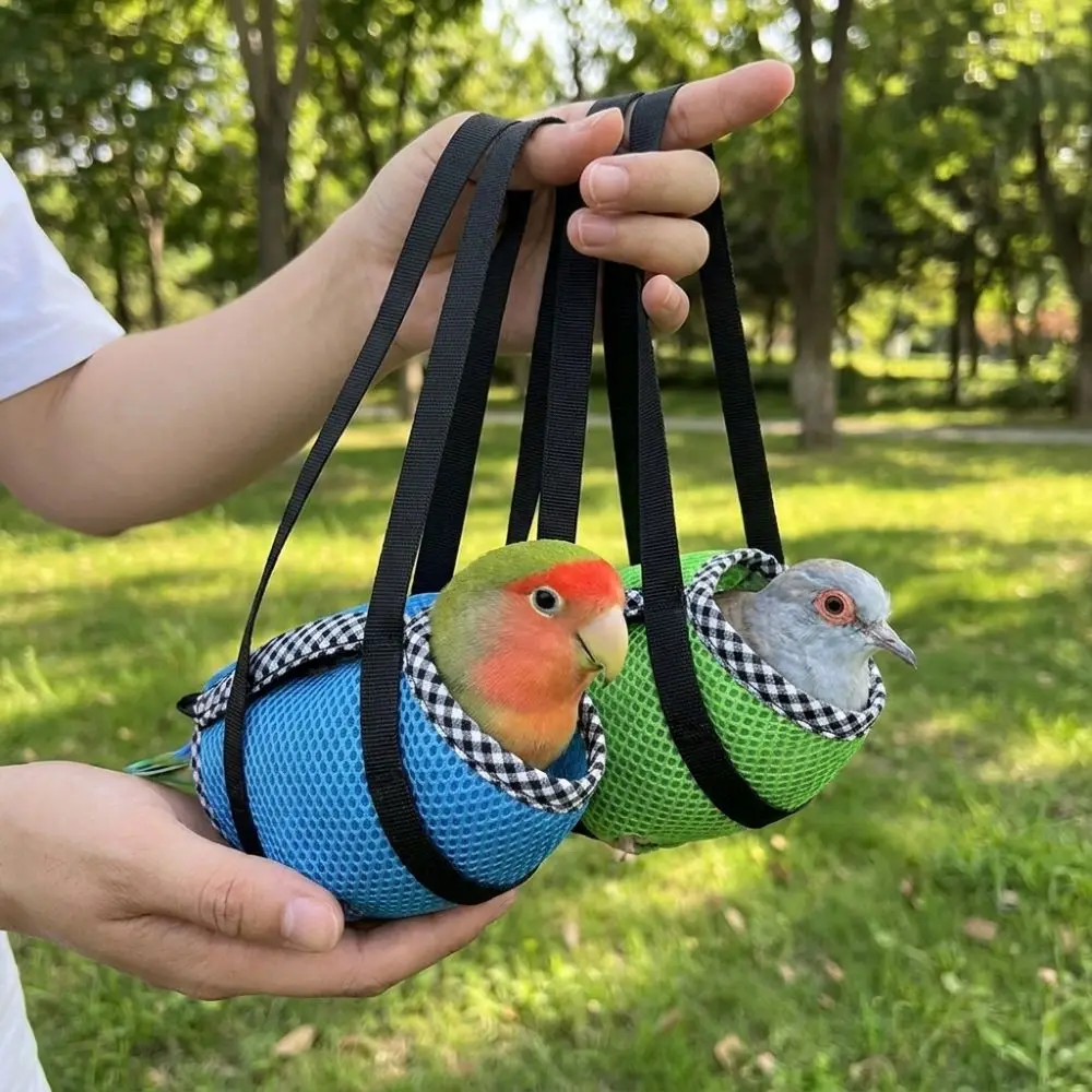 Breathable Mesh Parrot Hand Carrier Bag Portable Comfortable Parrot Anti Escape Vest Soft Fabric Windproof Bird Travel Bag