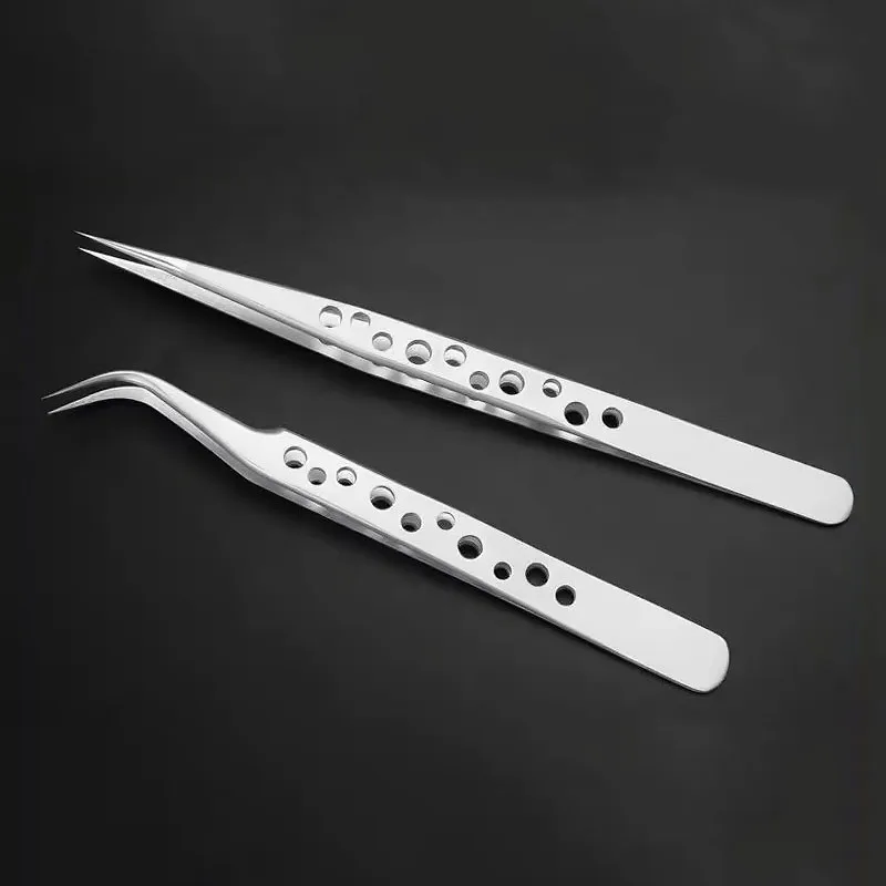 Industrial Tweezers Electronics Anti-static Precision Stainless Curved Straight Tip DlY Tools Sets Forceps Phone Repair JMNZ04