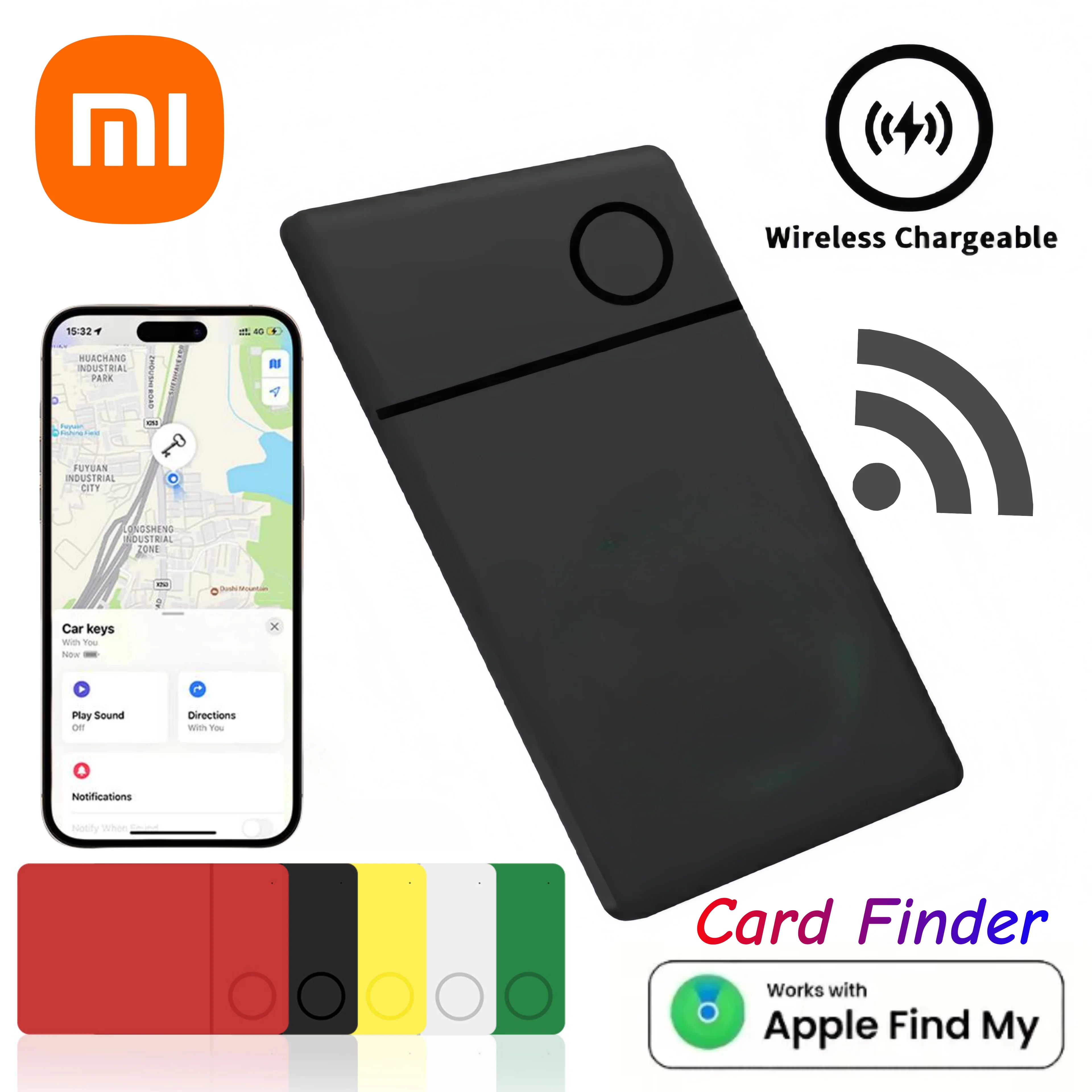 جهاز تعقب البطاقات الذكية Xiaomi اللاسلكي القابل لإعادة الشحن يعمل مع Apple Find My App For IPhone Airtag ID Card Keys Luggage Finder