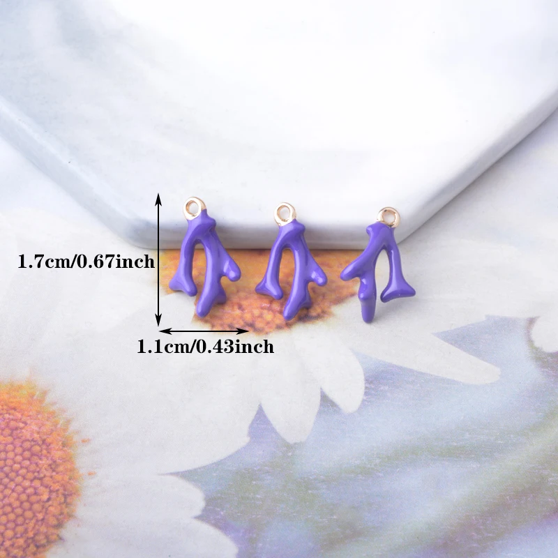 20 Stück doppelseitige Emaille-Korallenanhänger mit Öltropfen-Design für Ohrringe, Halsketten, Armbänder und Schmuckdekorationen – Detail 2