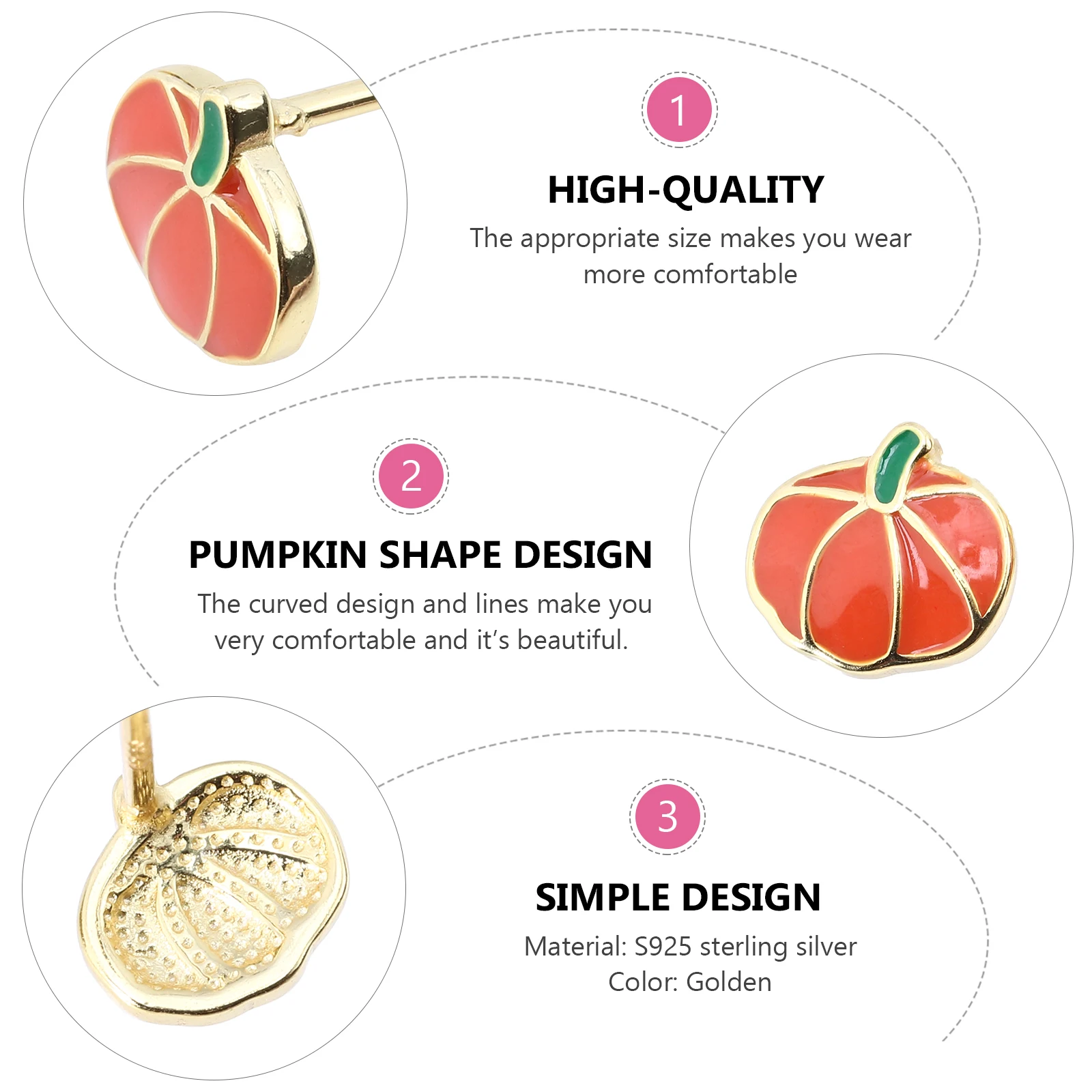 

Pumpkin Earrings Halloween Trendy Ladies Gifts Festival Sterling Miss