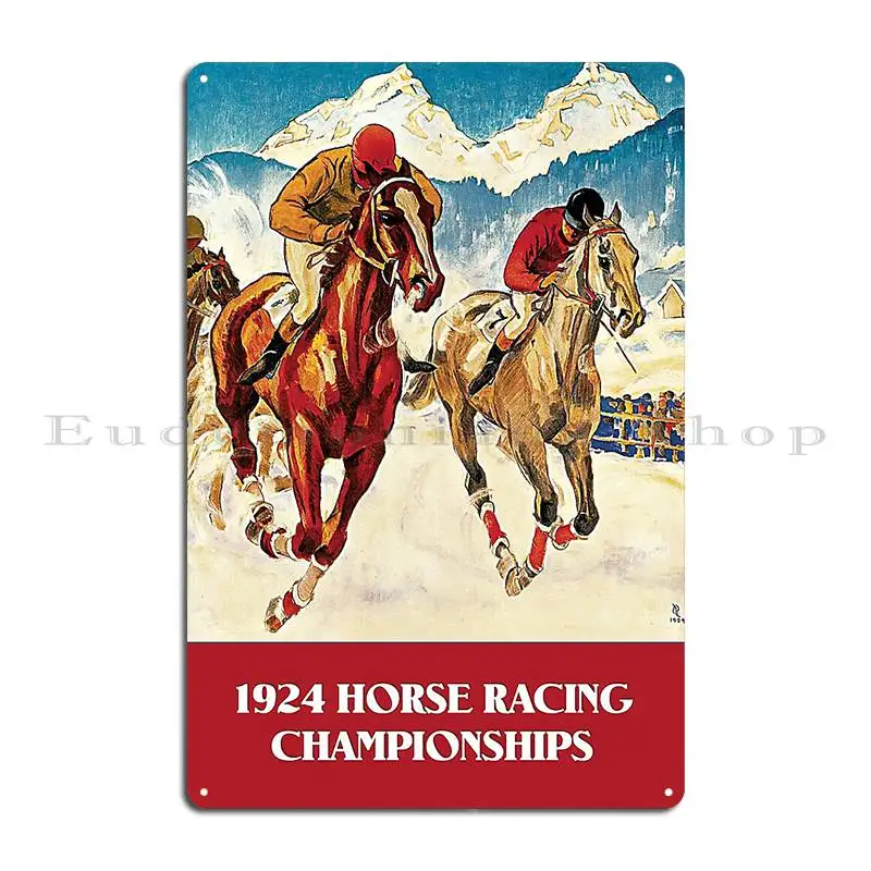 Retro Vintage 1920s Horse Racing Championships Metal Sign Plaques Pub Mural Kitchen Garage Iron Tin Sign Poster