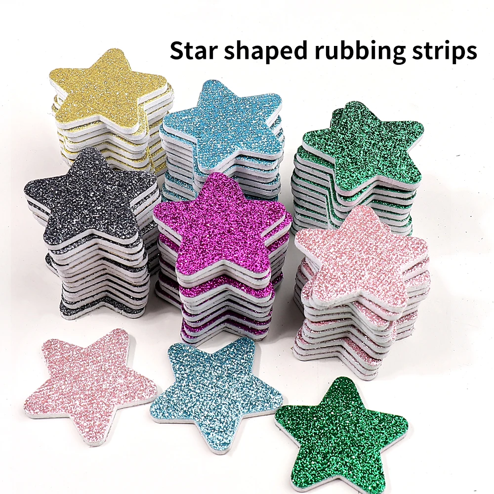 50/100/200 Pcs Colorful Star Shape Nail Filer Reusable Emery Board Nails Files Set Manicure Professional Nail Care Beauty Tools