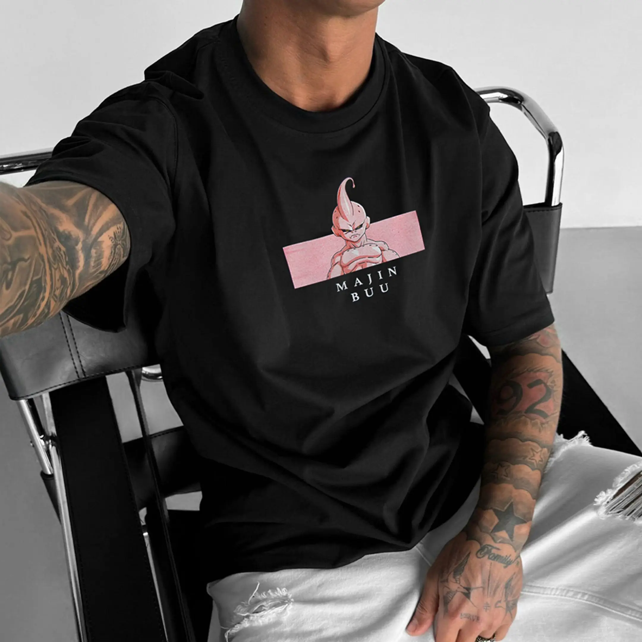Dragon Ball Majin Buu Anime T-shirt Männer Sommer Übergroßen Baumwolle Kurzarm Graphic Tee Streetwear Casual Hip Hop Y2k Kleidung