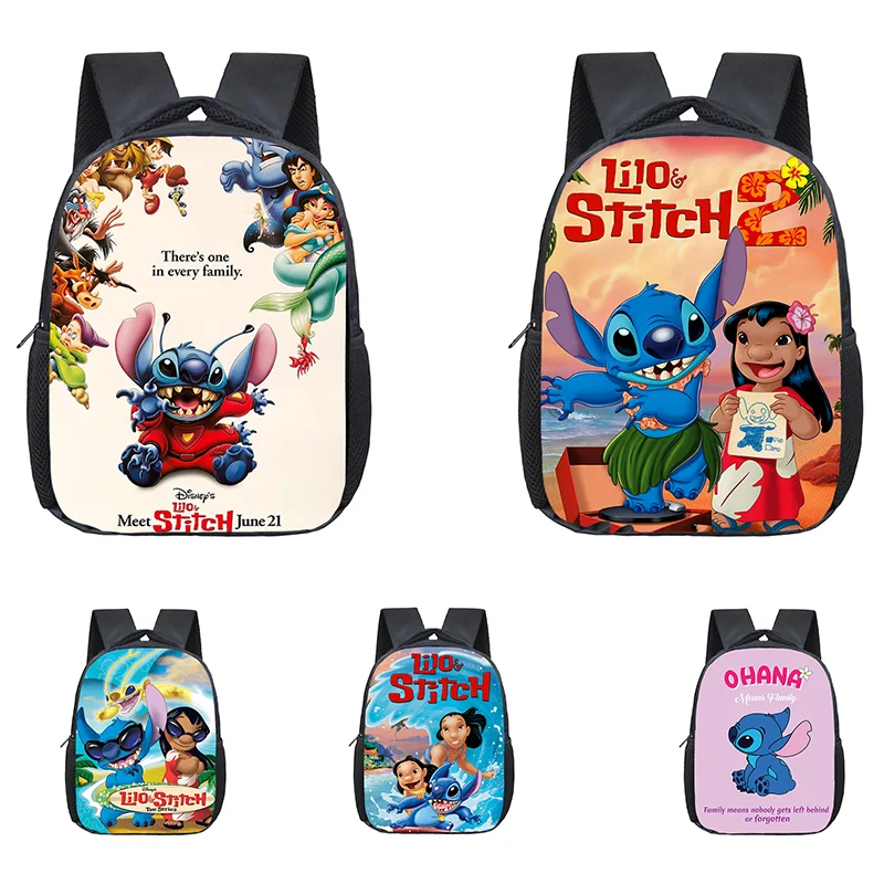 

12 inch Lilo Stitch Infantile Small Backpack for Kids Baby Cute School Bags Children Gift Primary School Bookbag Mochila