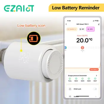 EZAIOT Tuya ZigBee Smart TRV termostatický ventil termostat radiátor pohon regulátor teploty hlas Alexa Google Home Alic 10 nejlepší prodej univerzální nábytkové kování - №1