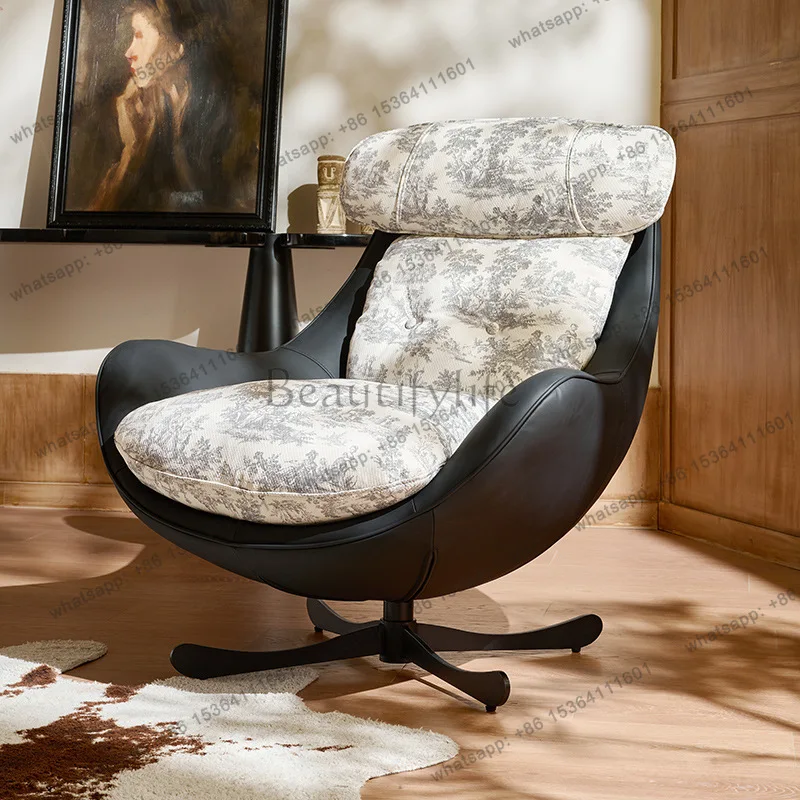 PG Penguin Rocking Chair Villa Living Room Down Sofa Fabric Leisure Chair Simple Light Luxury Single Sofa