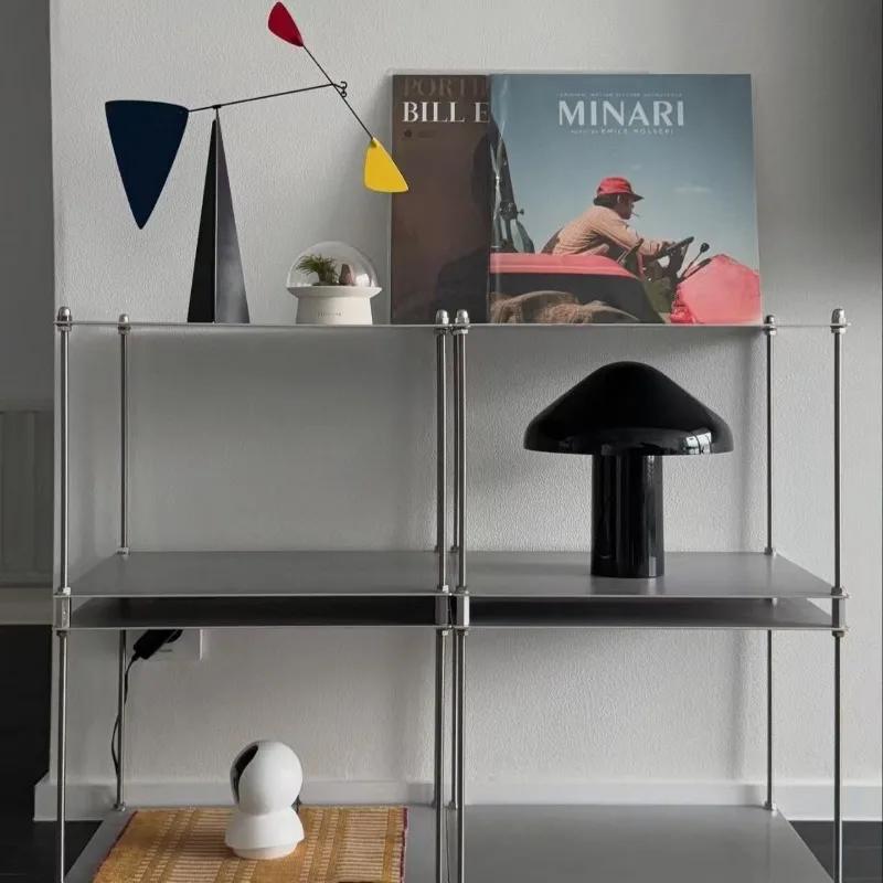 

Модульный напольный стеллаж Bauhaus из нержавеющей стали, металлический приставной столик для гостиной, промышленный стиль, стеллаж для хранения, домашние кофейные столики