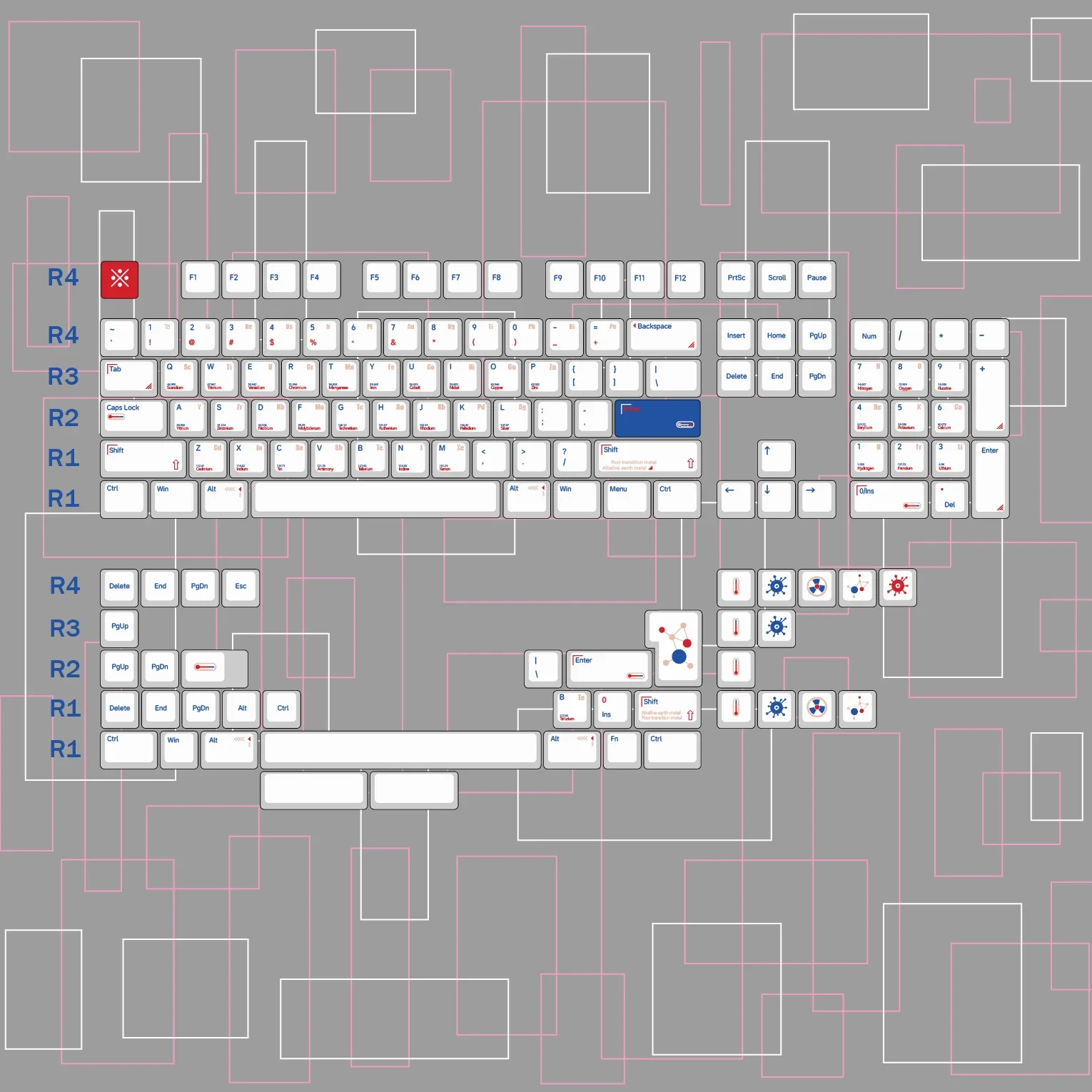 周期表キーキャップカスタマイズされたメカニカルキーボードキーキャップ PBT オリジナル高さ 144 キー