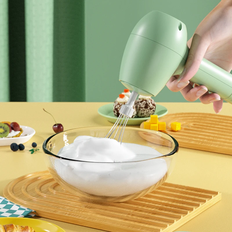 Wireless Portable Electric Food Mixer Automatic Whisk Dough Egg Beater Baking Cake Cream Whipper Kitchen Tool