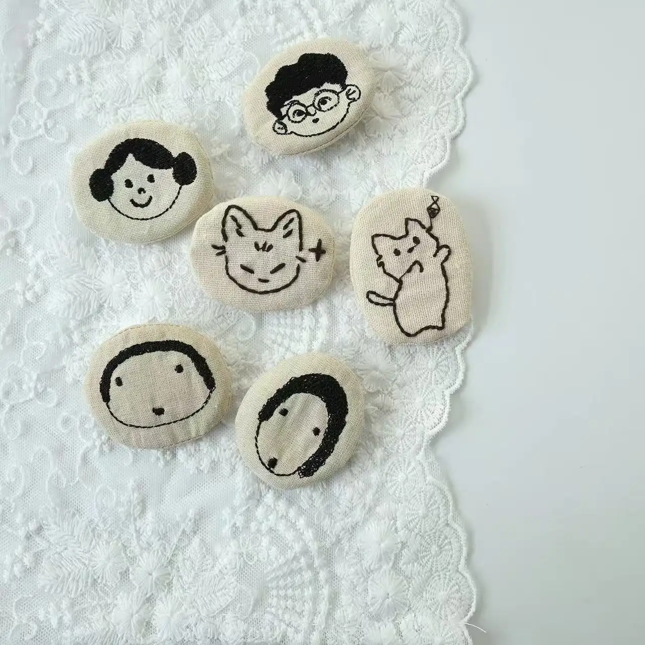 Cotton Linen Embroidered Patch Animal Japanese Forest Style Casual Clothing Accessory for Shoes Socks Bag Decoration