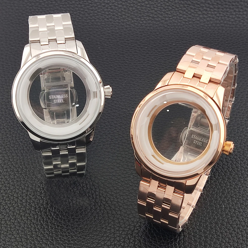 40mm Cocktail Case nh35 Case Solid Stainless Steel Watch Case Mineral Glass fit 35mm Dial for NH35/NH36/NH38/NH70 Movements