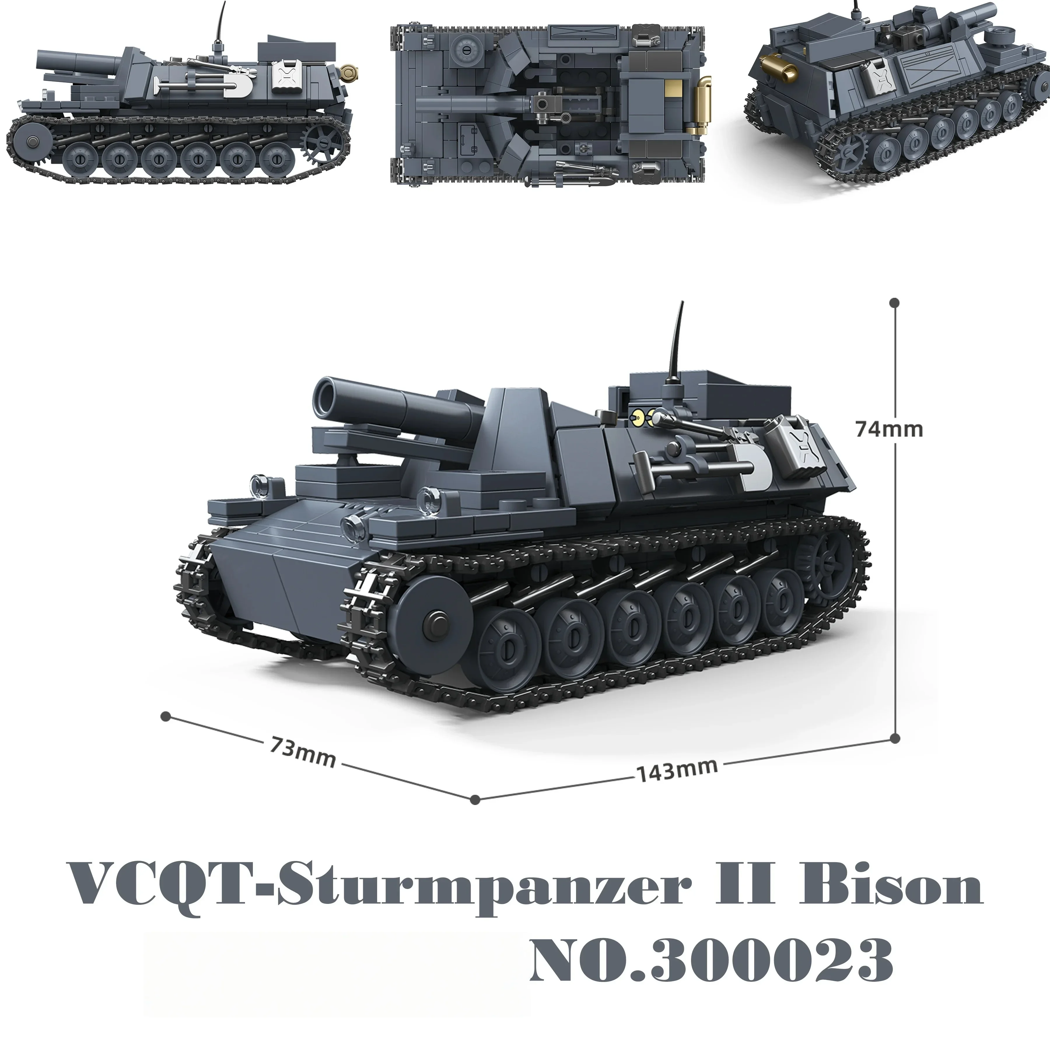 QuanGuan 100332 60 cm Flak Sw-36 & 8,8 cm Flak 37 Schwere Panzer Montiertes Ornament-Spielzeug MOC Puzzle Sammlermodell Geburtstagsgeschenk – Detail 22