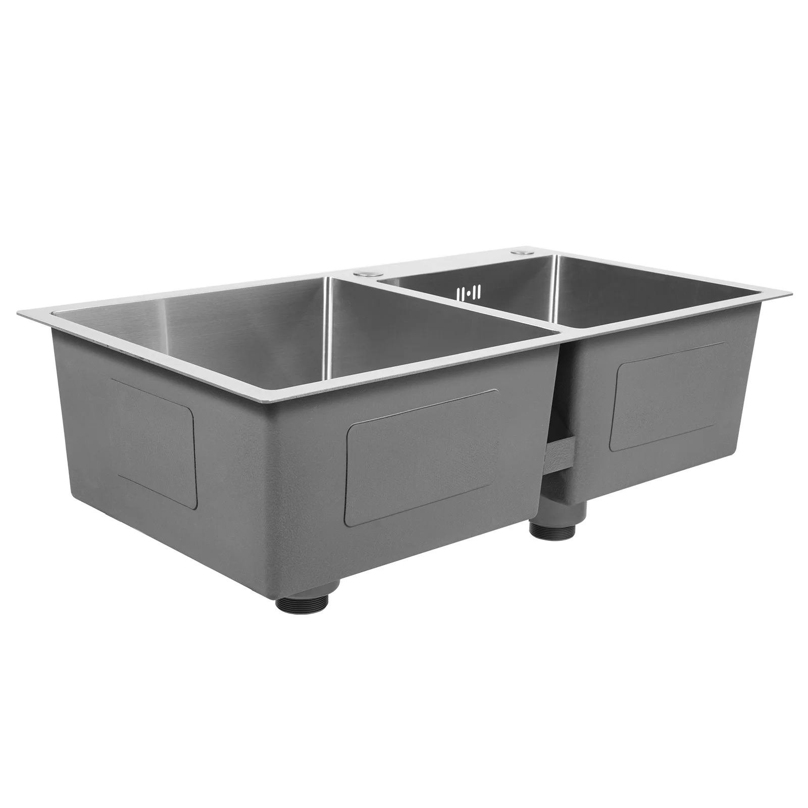 Stainless Steel Kitchen Sink  Kitchen Wash Dishes Double Sink Hidden Sink with Drain Basket