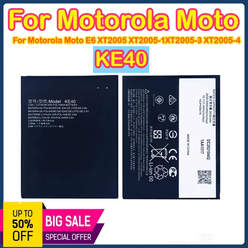 

KE40 2820mAh 3.85V Suitable for Motorola/Moto E6 battery XT2005 phone battery KE40 battery